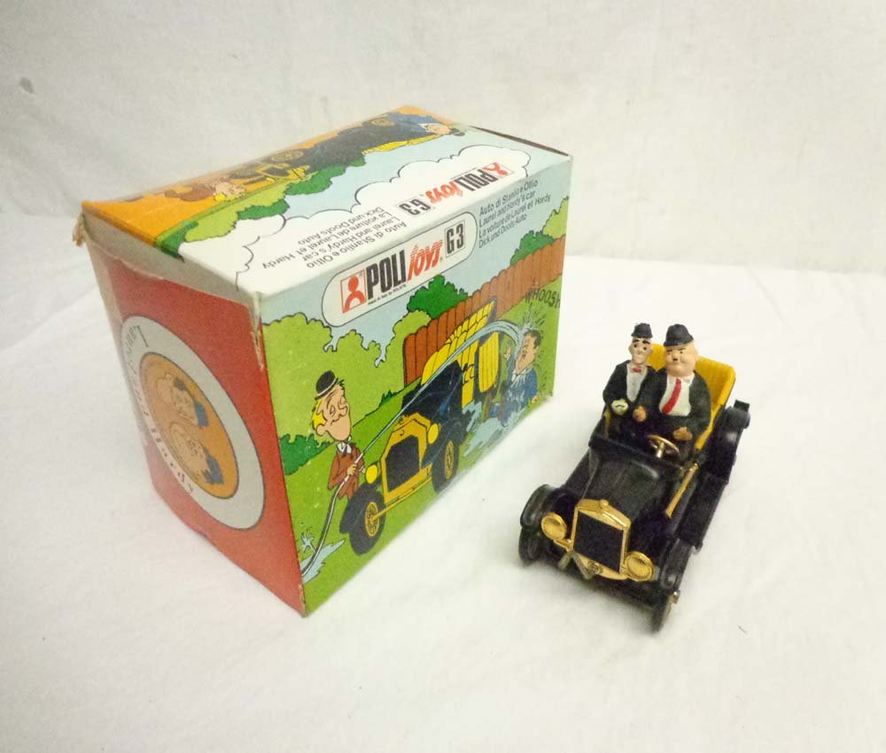 ABT: Politoys #G3 Laurel and Hardy/OB: Paul V. Ambrose and Drew J. Bauer present: This is the #G3 Laurel and Hardy that Politoys made in the recent past. Examine closely; what is pictured is what you will receive. Original Box. Please add 