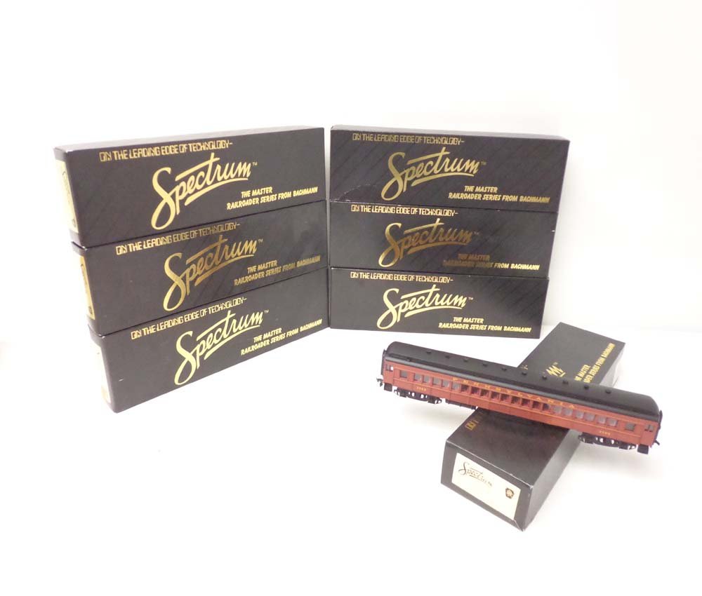 ABT: Bachmann HO Scale: 7 Assorted PRR Passenger Cars/O: Paul V. Ambrose and Drew J. Bauer present: These are seven Assorted Pennsylvania Passenger Cars ((2) #89014 Diner No. 8019, #89012 Coach No. 4531, #89011 Combine No. 9916 w/Porthole Door, #89015 Coach
