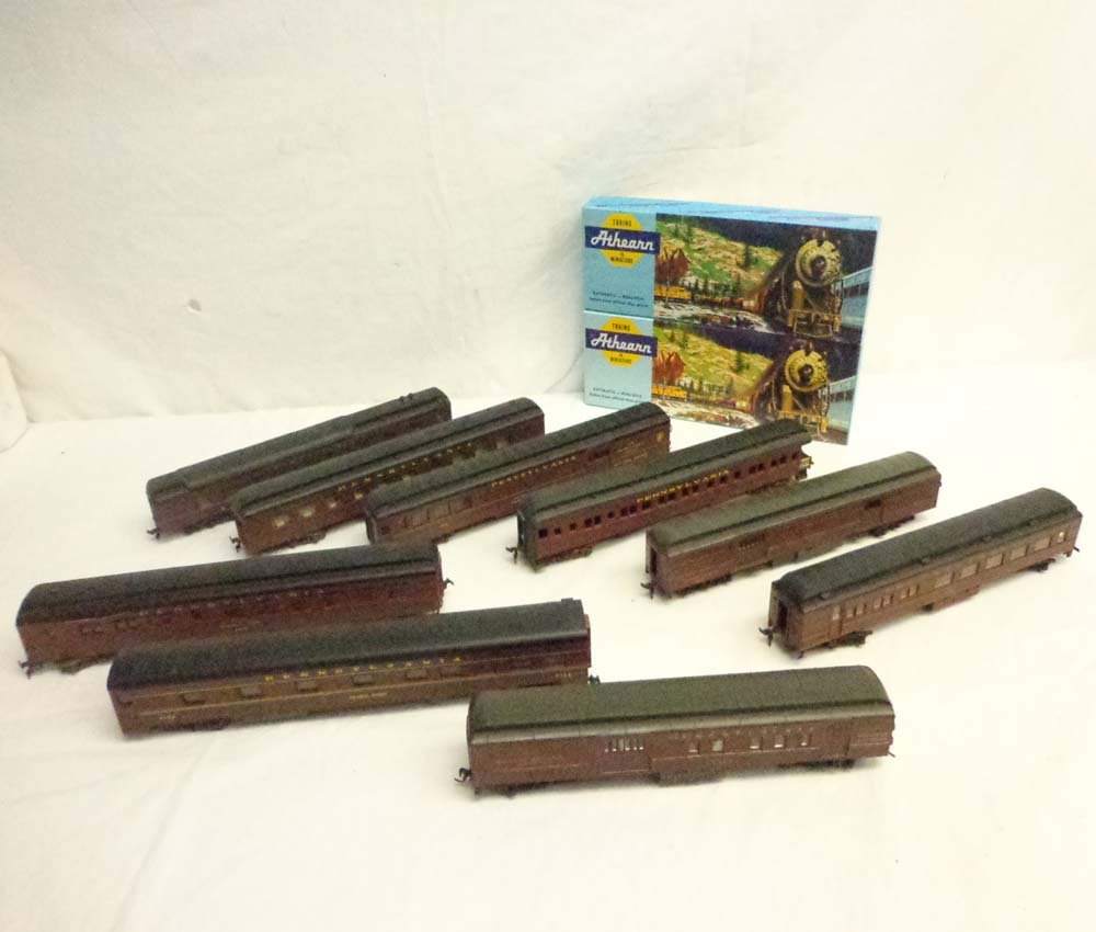 ABT: HO Scale: 11 Assorted Maker PRR Passenger Cars: Paul V. Ambrose and Drew J. Bauer present: These are eleven total HO Pennsylvania Passenger Cars by assorted Makers such as Rivarossi and Athearn from the not too distant past. Includes two OBs as sho