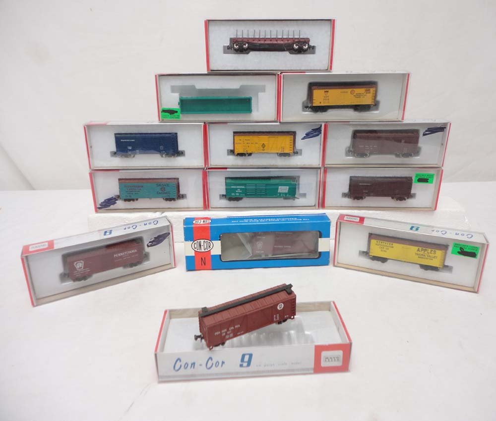 ABT: Con-Cor N Gauge: 13 Assorted Cars/OBs: Paul V. Ambrose and Drew J. Bauer present: These are thirteen Assorted Cars that Con-cor made in N Gauge a few years ago. Please look at all the pictures; what is pictured is what you will receive. Mi