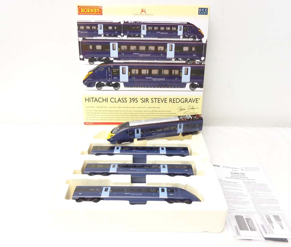 ABT: Hornby HO Scale: #R2972 Hitachi Class 395 Sir: Paul V. Ambrose and Drew J. Bauer present: This is the #R2972 Hitachi Class 395 'Sir Steve Redgrave' Train Pack that Hornby made in HO Scale a few years ago. Our Opinion is that the Set is generally i
