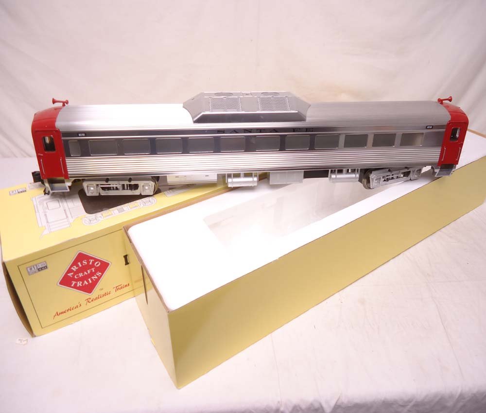 ABT: Aristo Craft 1 Gauge: #ART-22810 ATSF/SF Rail: Paul V. Ambrose and Drew J. Bauer present: This is the #ART-22810 ATSF/SF Rail Diesel Car that Arista Craft made in 1 Gauge a few years ago. Please review the pictures carefully; what you see is what 