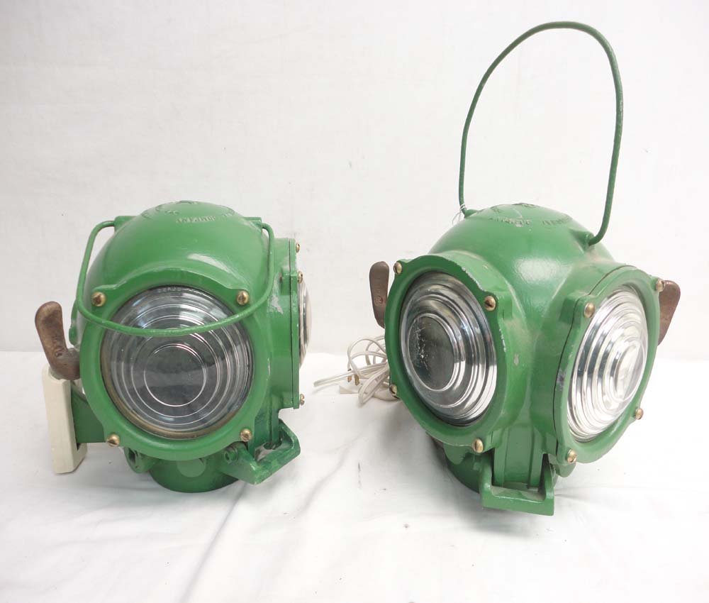 ABT: 2 Pyle National Lanterns: Paul V. Ambrose and Drew J. Bauer present: These are two Pyle National Lanterns (9 1/2" x 8 1/2" and 9 1/2" x 10") from an Era gone by. Examine very closely; what is pictured is what you will receive.