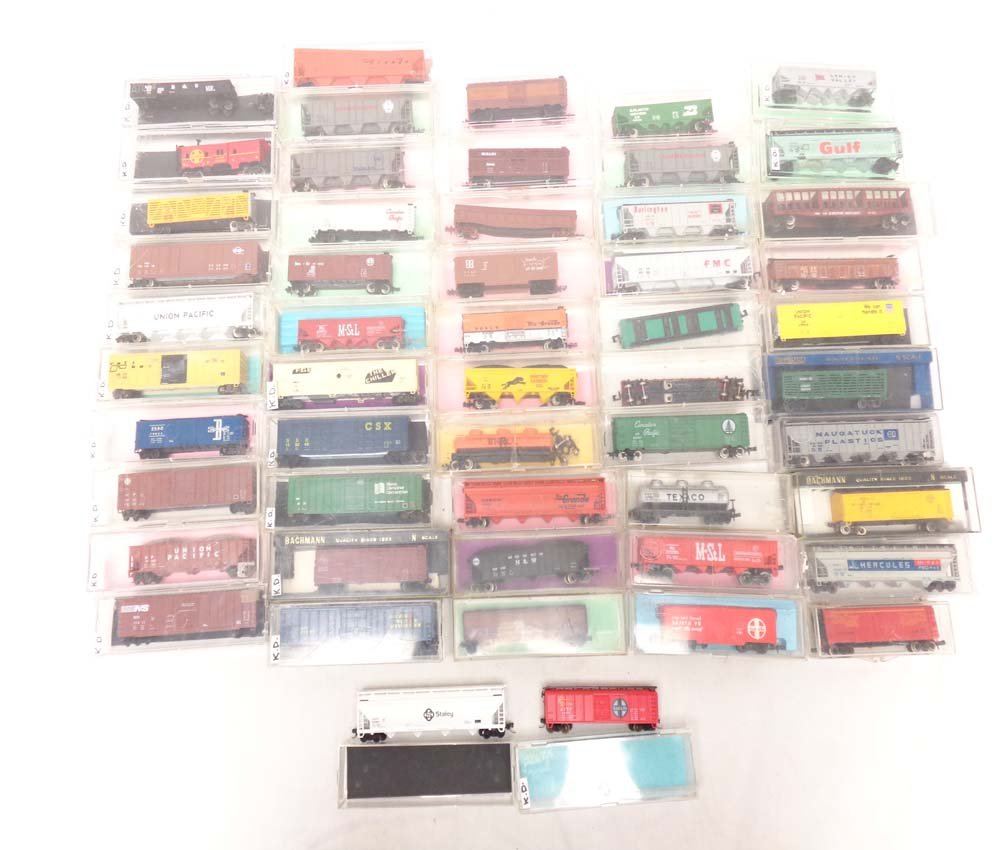 ABT: 53 Assorted N Gauge Cars: Paul V. Ambrose and Drew J. Bauer present: These are fifty-three Assorted N Gauge Cars. Examine very closely; what is pictured is what you will receive. Please add $35.00 for US-48 Shipping and Insura