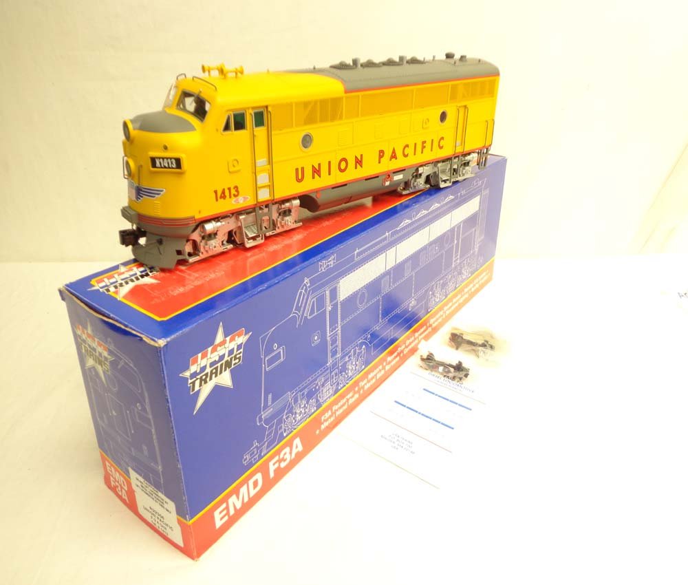 ABT: USA Trains G-Gauge: #R22356 Union Pacific F3 A: Paul V. Ambrose and Drew J. Bauer present: This is the #R22356 Union Pacific F3 A Locomotive that USA Trains made in G Scale a few years ago. Our Opinion is that it is generally in Like New Condition.