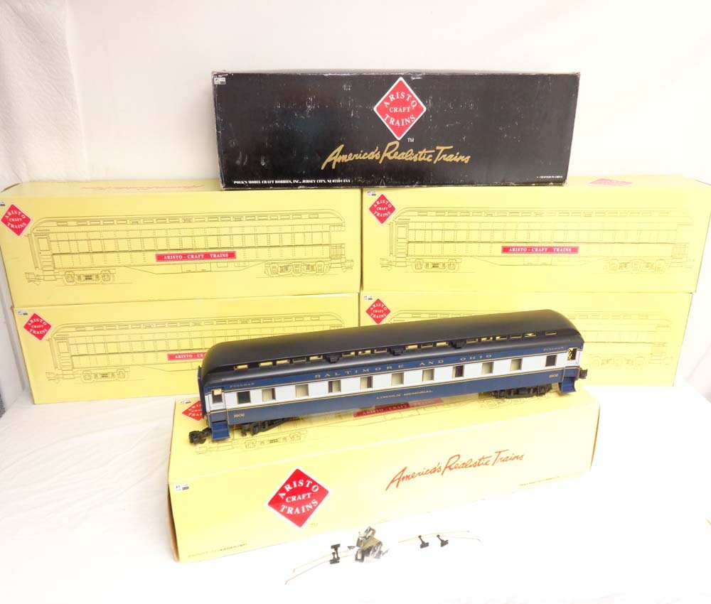 ABT: Aristo Craft 1 Gauge: 6 Assorted Baltimore and: Paul V. Ambrose and Drew J. Bauer present: These are six Assorted Baltimore and Ohio Heavyweight Passenger Cars that Arista Craft made in 1 Gauge a few years ago. Included are the #ART-31802 Passenger