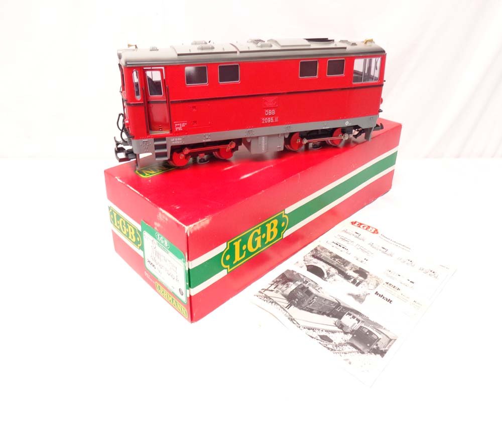 ABT: LGB G Scale: #2095 OBB Diesel Locomotive/OB: Paul V. Ambrose and Drew J. Bauer present: This is the #2095 OBB Diesel Locomotive that LGB made for G Scale a few years ago. Our Opinion is that it is generally in Like New Minus Condition. Original