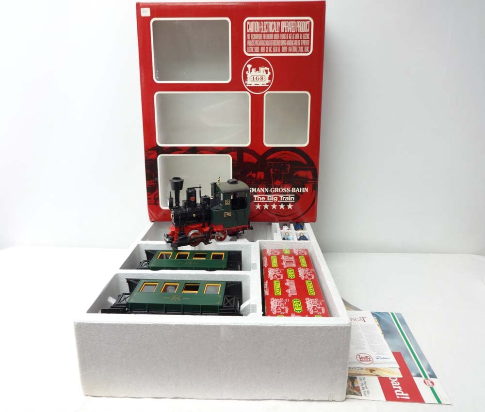 ABT: LGB G Scale: #20534-MF Train Set/OB: Paul V. Ambrose and Drew J. Bauer present: This is the Incomplete #20534-MF Train Set (missing transformer) that LGB made for G Scale a few years ago. Examine closely; what is pictured is what you wil