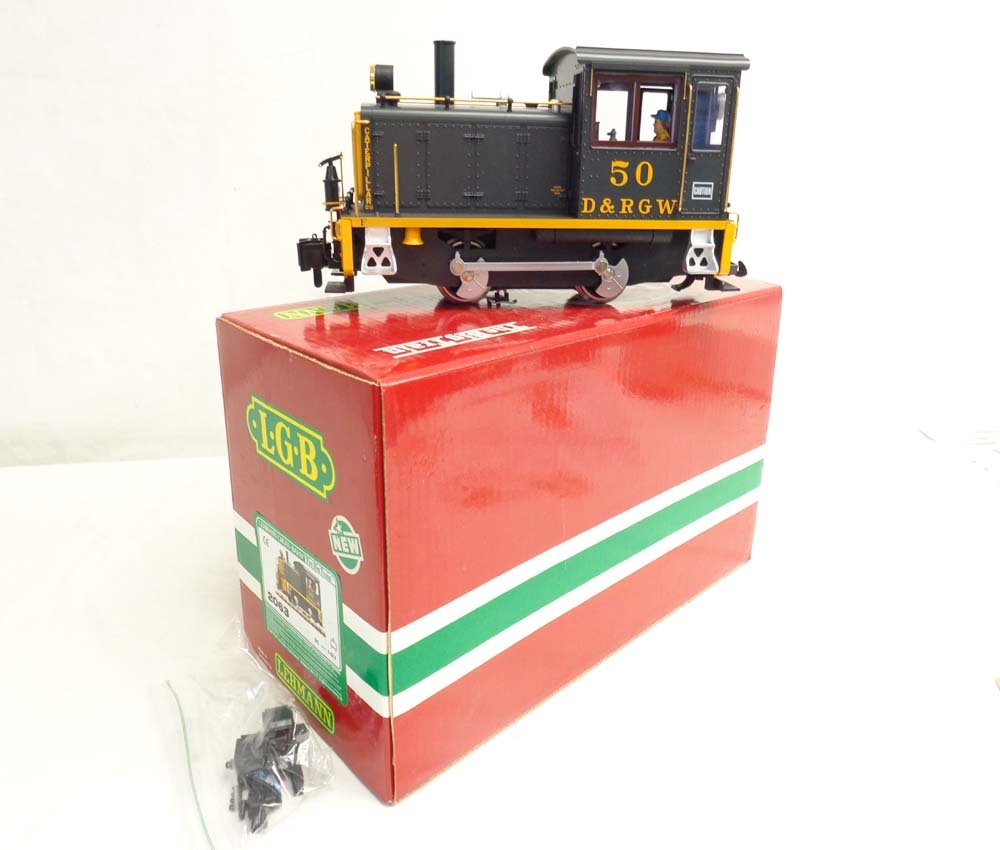ABT: Mint LGB G Scale: #2063 D & RGW Locomotive/OB: Paul V. Ambrose and Drew J. Bauer present: This is the #2063 D & RGW Locomotive that LGB made for G Scale a few years ago. Our Opinion is that it is generally in Mint Condition. Original Box. All Orig