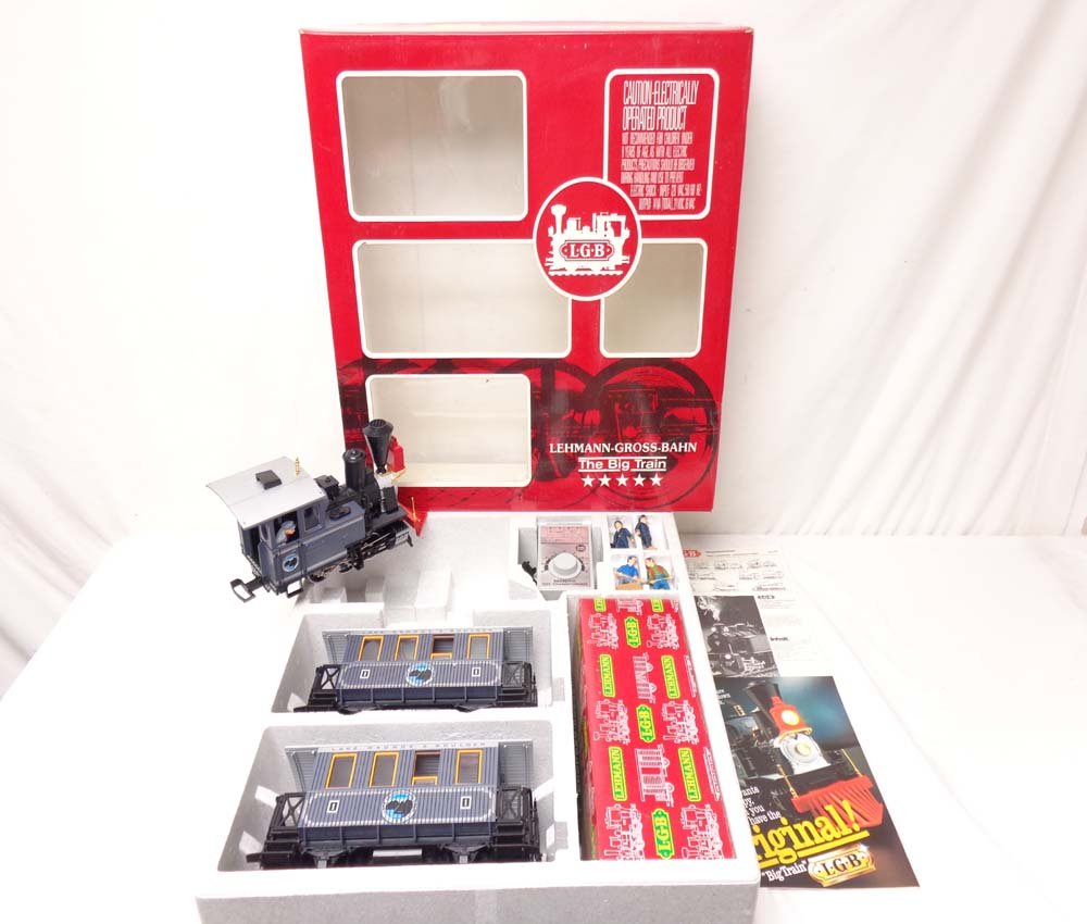 ABT: Mint LGB G Scale: #22301US Lake George and Boulder: Paul V. Ambrose and Drew J. Bauer present: This is the #22301US Lake George and Boulder Passenger Train Set that LGB made for G Scale a few years ago. Different variations than the sets offered in Lot