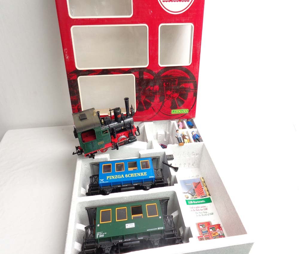 ABT: LGB G Scale: Incomplete #20520 Trolley Train: Paul V. Ambrose and Drew J. Bauer present: This is the Incomplete #20520 Trolley Train Set (missing track and transformer) that LGB made for G Scale a few years ago. Examine closely; what is pictured