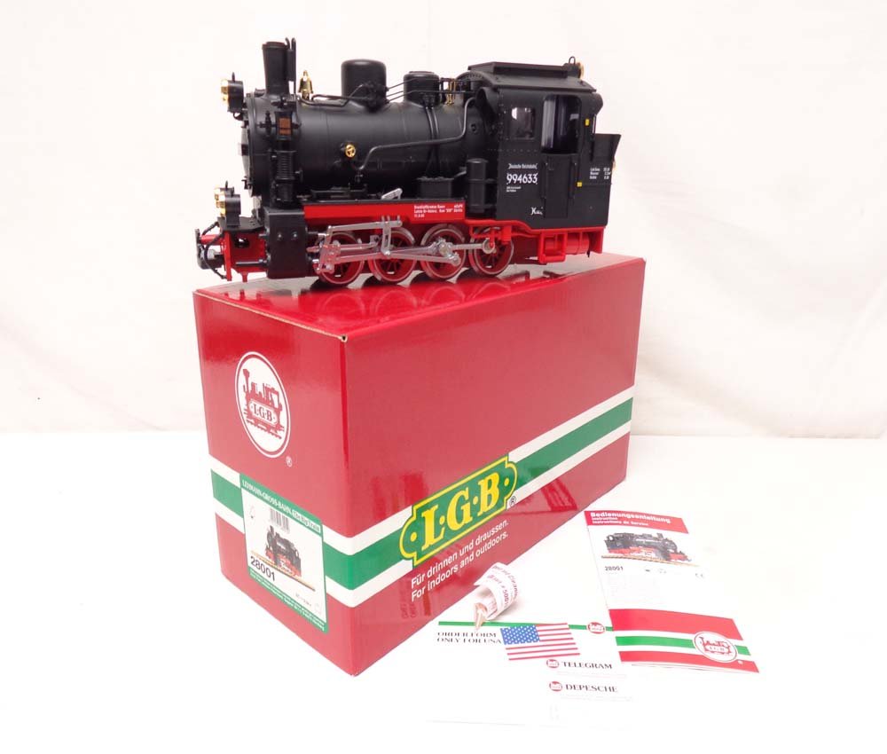 ABT: Mint LGB G Scale: #28001 Rugen Steam Locomotive/OB: Paul V. Ambrose and Drew J. Bauer present: This is the #28001 Rugen Steam Locomotive that LGB made for G Scale a few years ago. Our Opinion is that it is generally in Mint Condition. Original Box. All