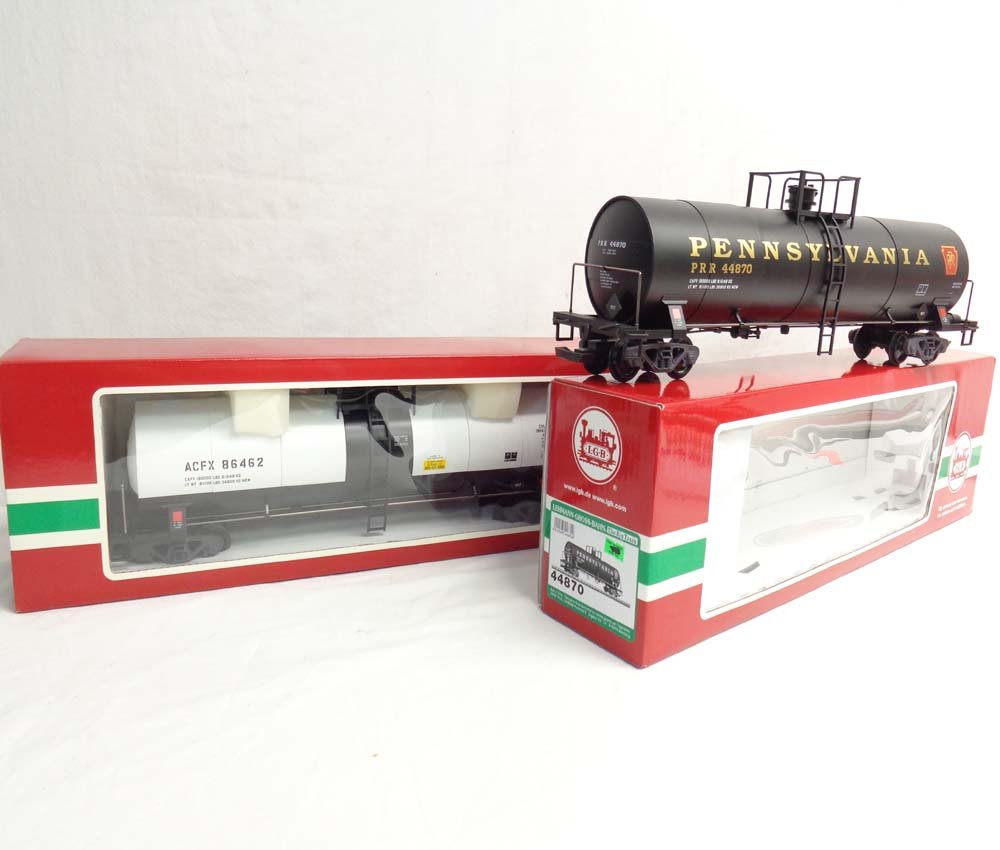 ABT: LGB G Scale: #44870 Pennsylvania Tank Car & #40870: Paul V. Ambrose and Drew J. Bauer present: These are the #44870 Pennsylvania Tank Car and the #40870 ASFX Tank Car that LGB made for G Scale a few years ago. Our Opinion is that they are generally in