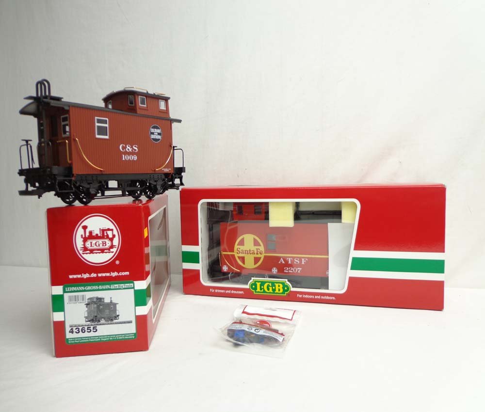 ABT: Mint LGB G Scale: #43655/40790 Cabooses/OBs: Paul V. Ambrose and Drew J. Bauer present: These are the #43655/40790 Cabooses that LGB made for G Scale a few years ago. Our Opinion is that they are generally in Mint Condition. Original Boxes. All