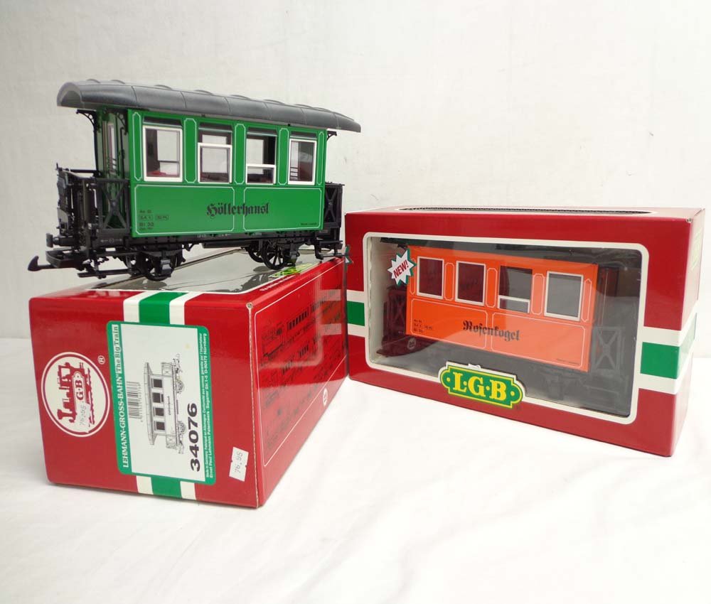 ABT: Mint LGB G Scale: #37075 Passenger Car and #34076: Paul V. Ambrose and Drew J. Bauer present: These are the #37075 Passenger Car and the #34076 Passenger Car that LGB made for G Scale a few years ago. Our Opinion is that they are generally in Mint Con