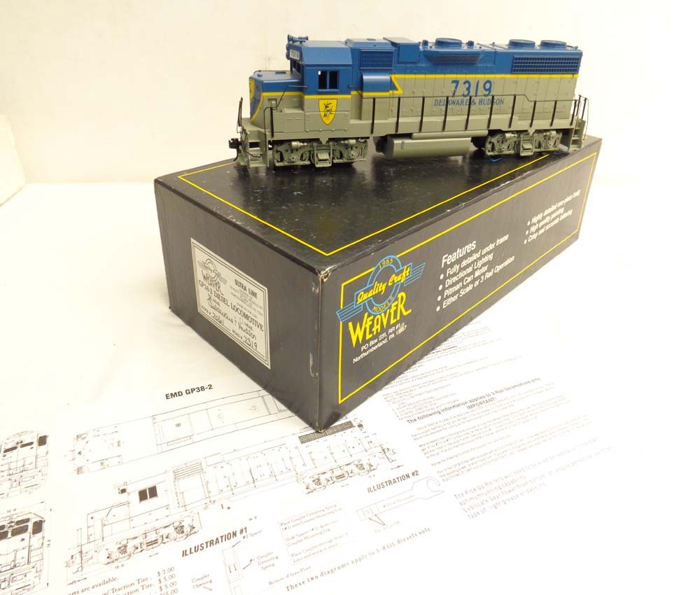 ABT: Weaver #7061 Delaware and Hudson GP38-2 Road #7319: Paul V. Ambrose and Drew J. Bauer present: This is the #7061 Delaware and Hudson GP38-2 Road #7319 Two Rail Diesel Locomotive that Weaver made a few years ago. Our Opinion is that it is generally in L