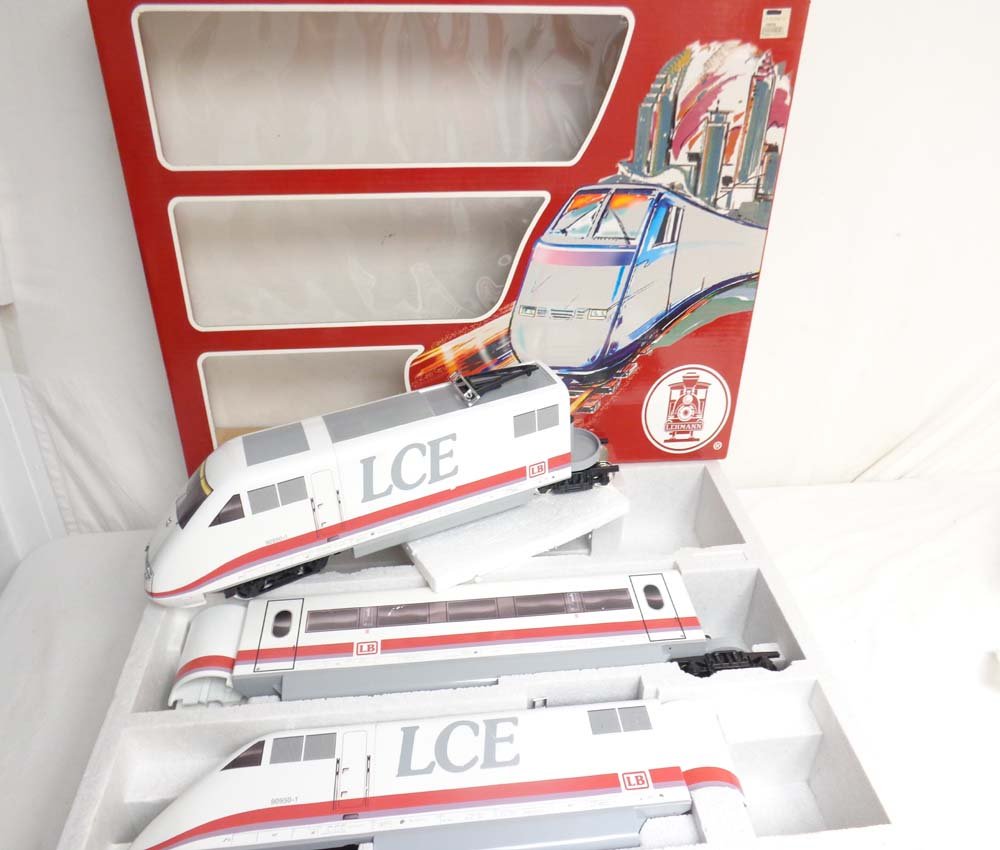 ABT: Mint LGB G Scale: #90950 LCE 3 Piece Articulated: Paul V. Ambrose and Drew J. Bauer present: This is the #90950 LCE 3 Piece Articulated Electric Train Set that LGB made for G Scale a few years ago. Our Opinion is that the Set is generally in Mint Con