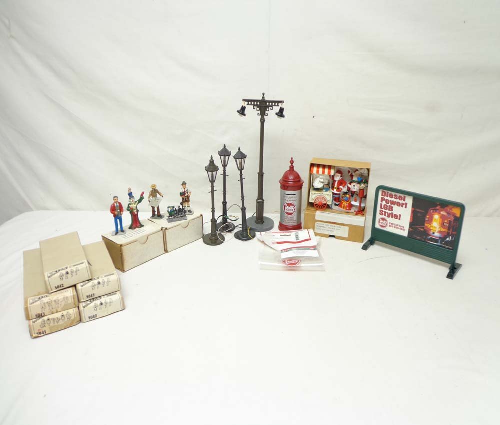 ABT: 8 Assorted LGB Figurine Sets and 6 Accessories/OBs: Paul V. Ambrose and Drew J. Bauer present: These are eight Assorted LGB Figurine Sets and six Accessories. Included are three #5042 Business People, the #5041 Village People, the #5043 Workers, Clown 