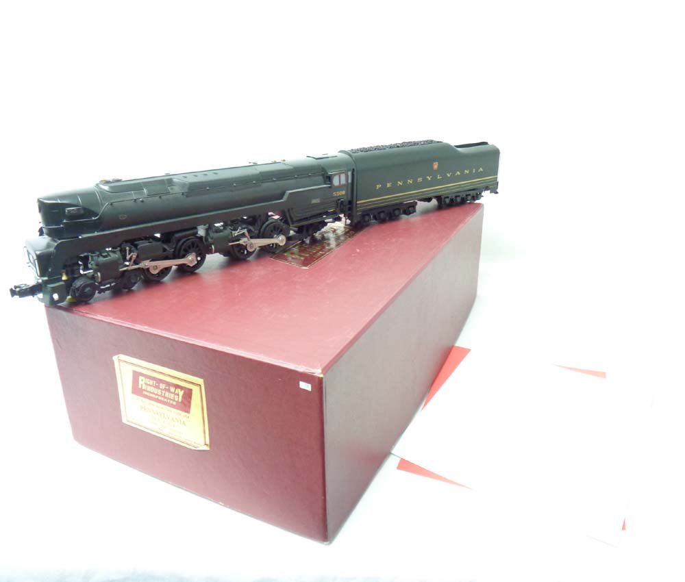 ABT: Right of Way Industries Brass PA TI 4-4-4-4 Engine: Paul V. Ambrose and Drew J. Bauer present: This is the Brass PA TI 4-4-4-4 Engine & Tender that Right of Way Industries made in O Scale a few years ago. Our Opinion is that they are generally in Like 