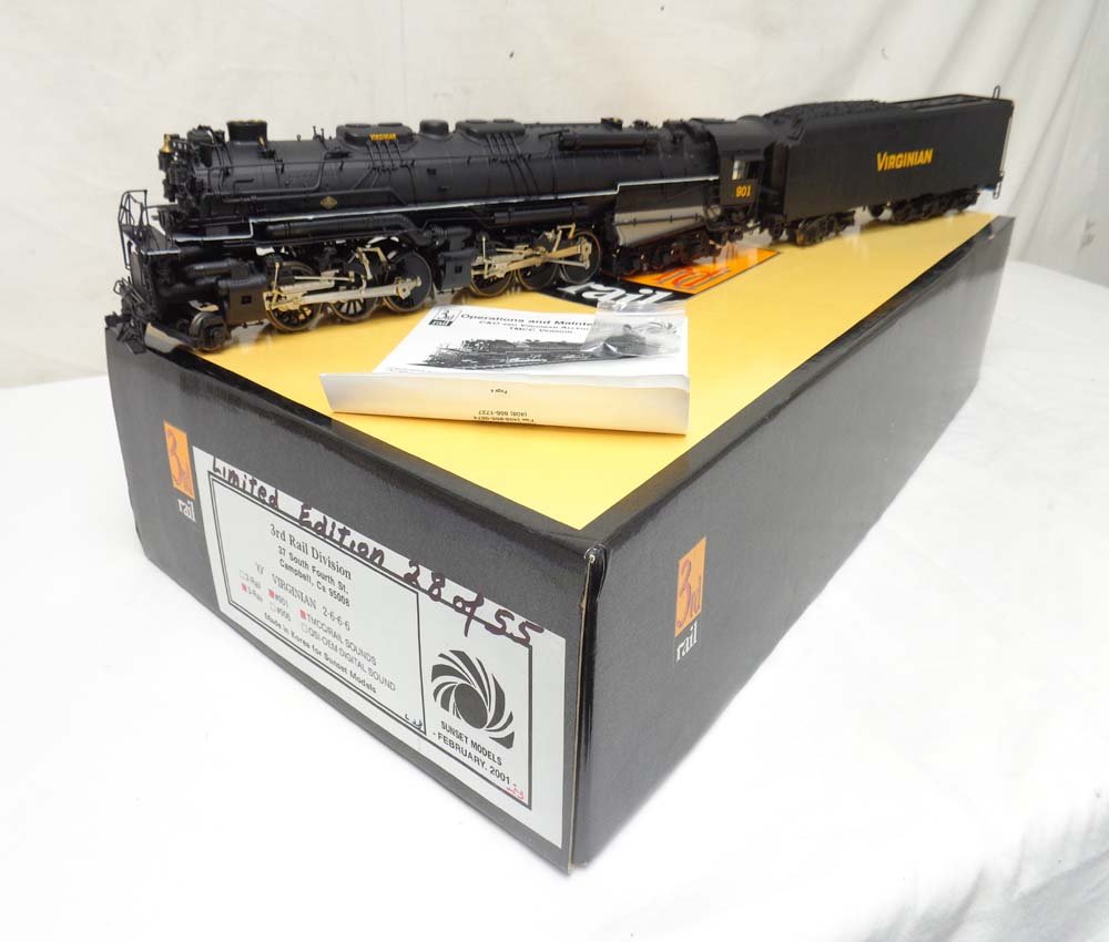 ABT: Sunset Models/3rd Rail #901 Virginian 2-6-6-6: Paul V. Ambrose and Drew J. Bauer present: These are the #901 Virginian 2-6-6-6 Engine and Tender that Sunset Models/3rd Rails made in O Scale a few years ago. Our Opinion is that they are generally i