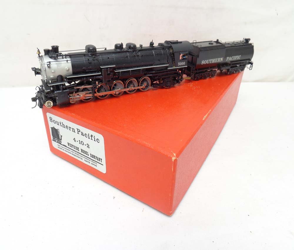 ABT: Brass HO: Katsumi SP 4-10-2 Steam E&T/OB: Paul V. Ambrose and Drew J. Bauer present: These are the Brass HO Southern Pacific 4-10-2 #5000 Steam Engine and Tender that Katsumi/Westside made some time in the past. Includes OB as shown. Examine 