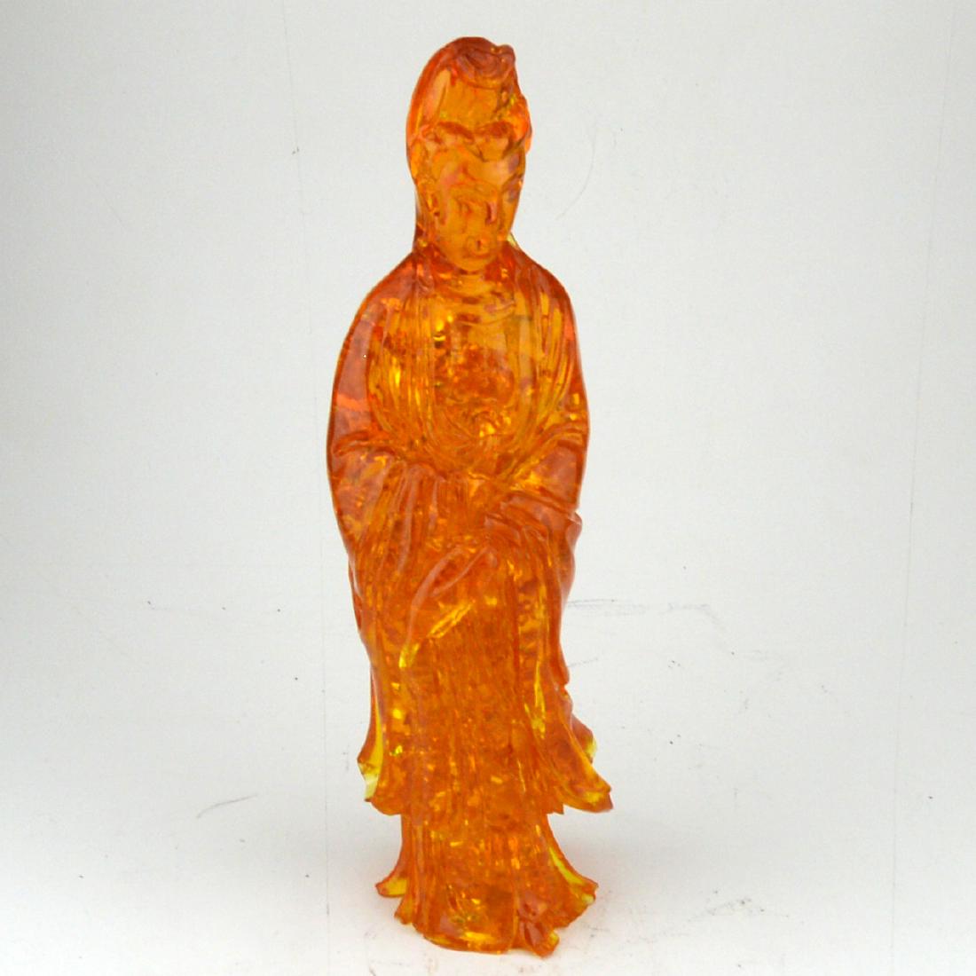 Amber Carved Guanyin Statue Figure (1 of 5)
