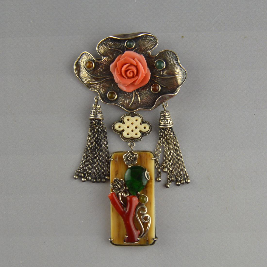 Natural Jadeite Carved Brooch (1 of 5)