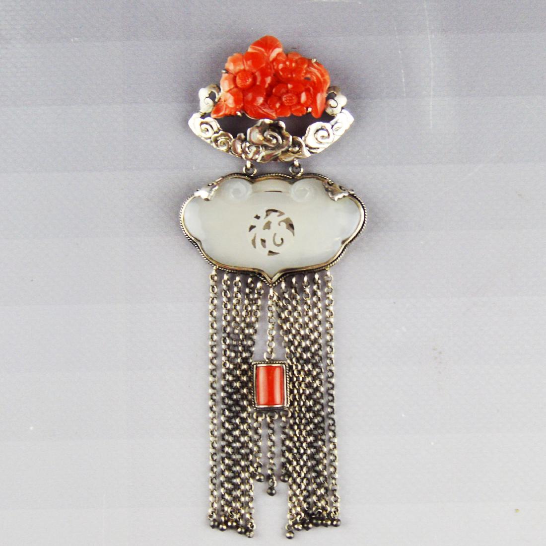 Hetian Jade Carved Pendant Brooch (1 of 5)