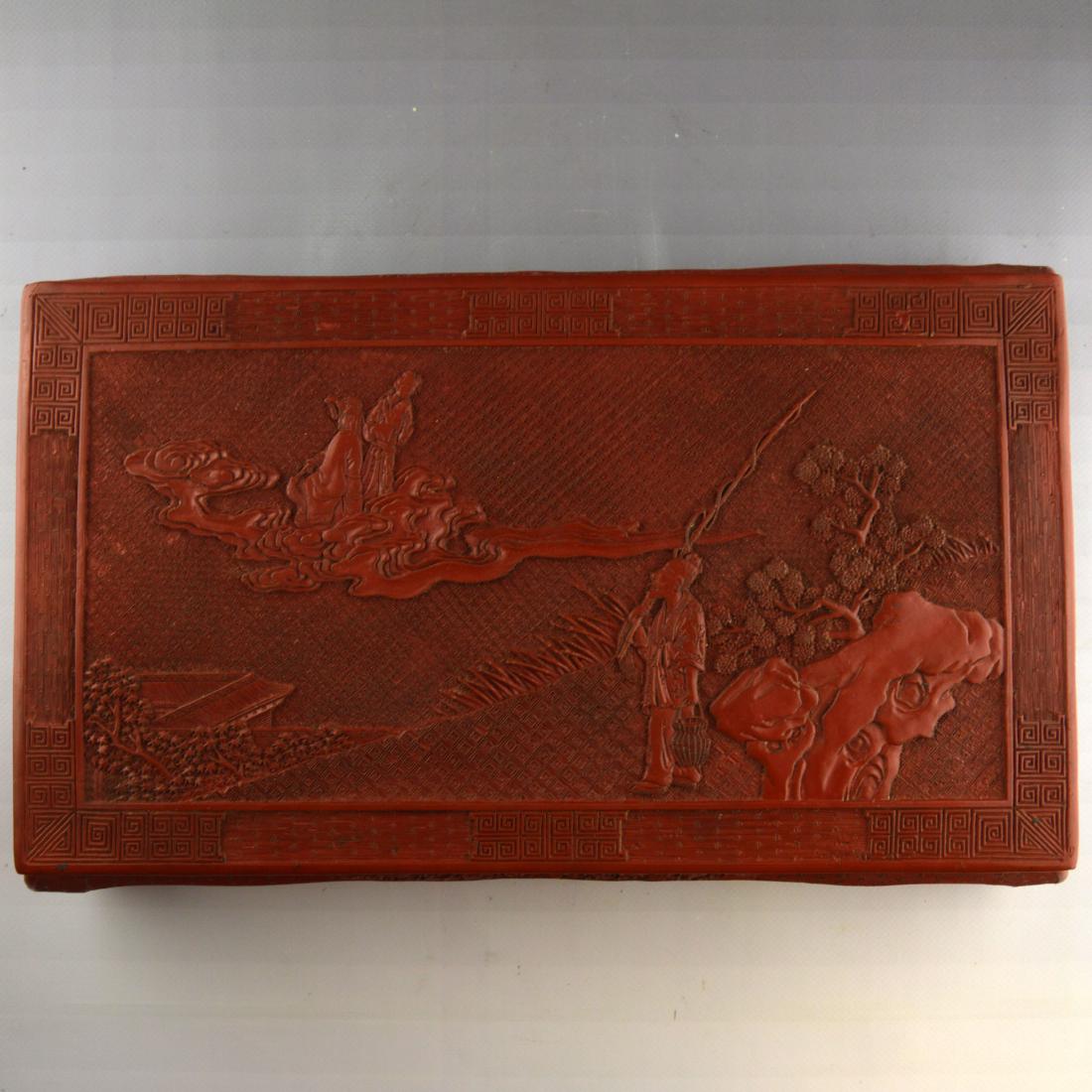 Antique Cinnabar Lacquerware Miniature Tea Table (1 of 4)