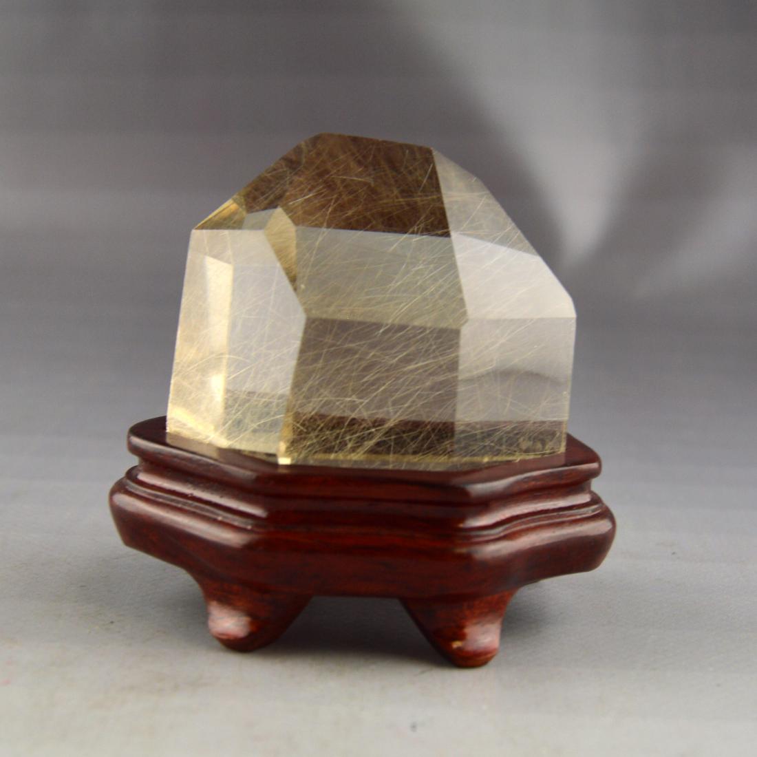 Natural Finely Rutilated Quartz Crystal (w/ Stand) (1 of 5)