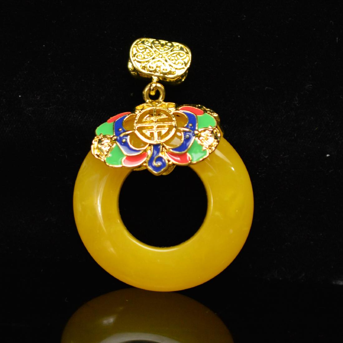 Royal Amber Faience pandent: Royal amber faience pandent ,65x12x50 32g