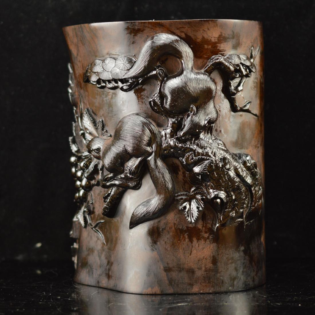 Late Qing style Zitan brush holder (1 of 10)