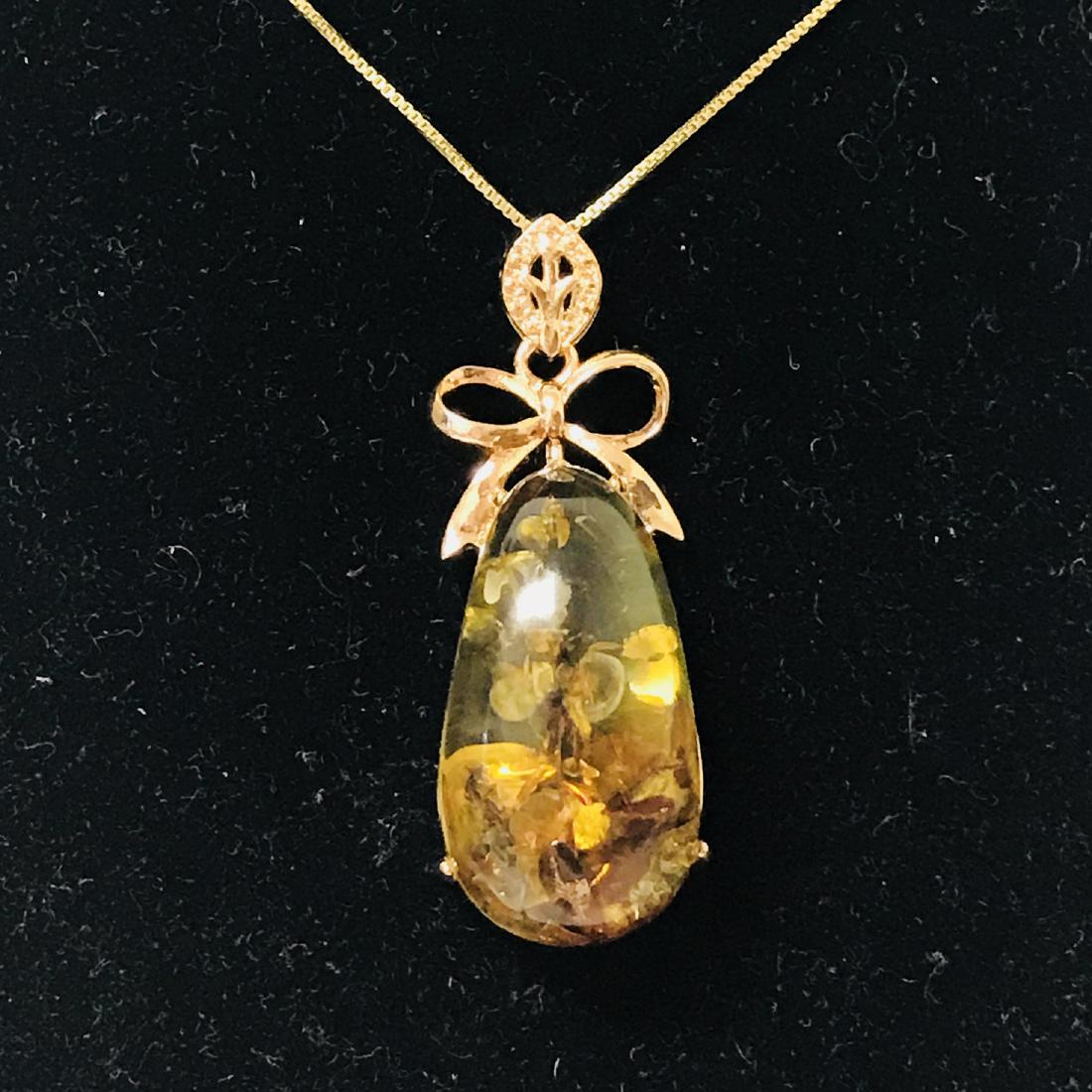 Natural Coral with Rose Gold Plated 925 silver Pendant (1 of 4)