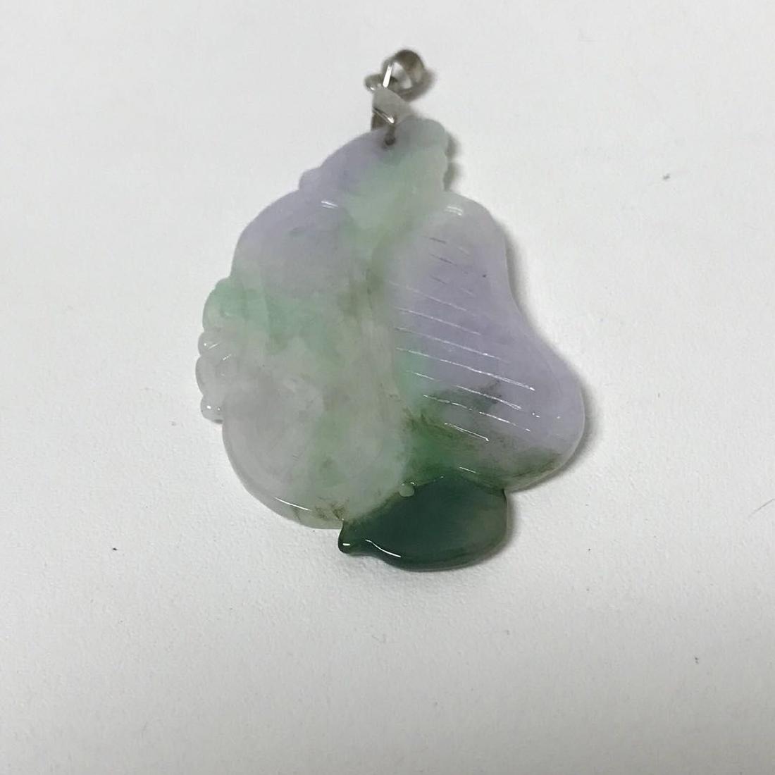Certified Natural Purple Green Jade Banana Leaf Pendant (1 of 4)