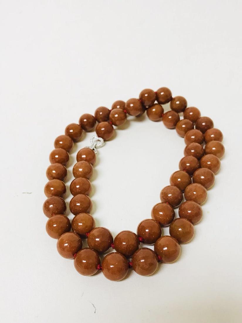Certified Natural Red Jadeite Beads Necklace (1 of 3)