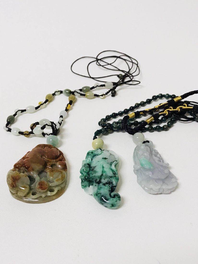 Three Items: Certified Natural Burma Jadeite Pendant (1 of 6)