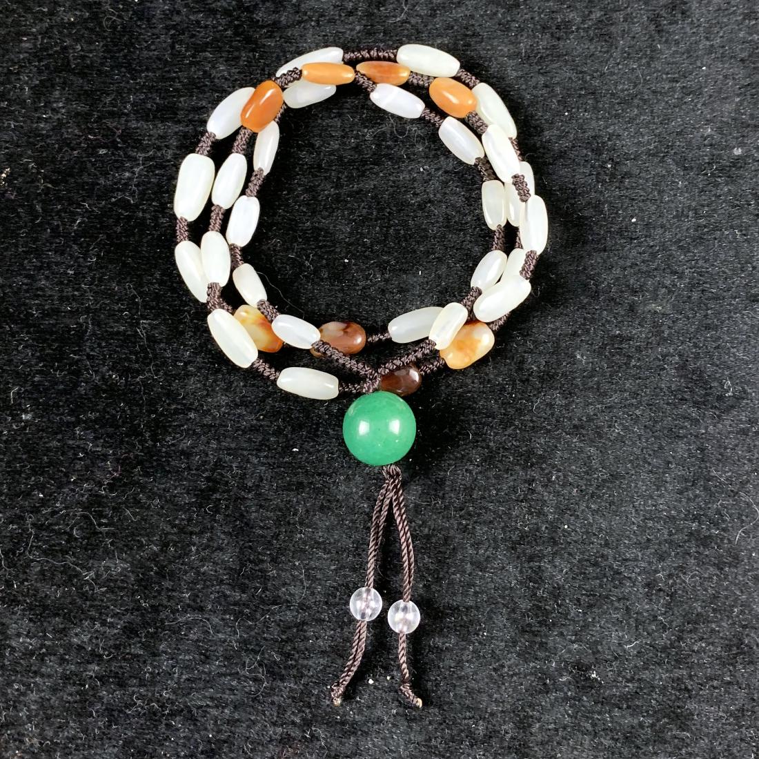 NATURAL HETIAN JADE NECKLACE WITH FULL GREEN JADE (1 of 3)