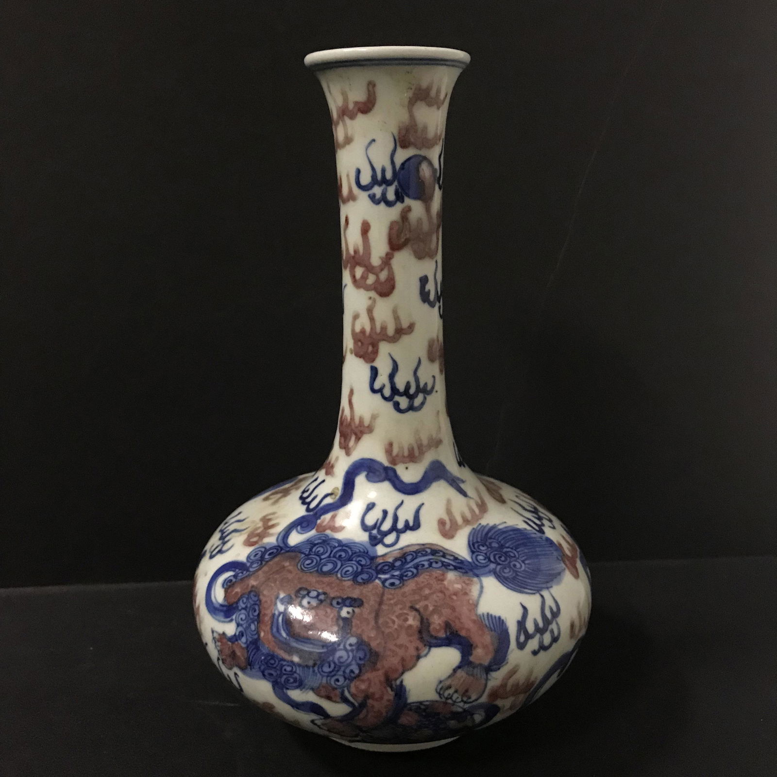 Blue and white glazed red porcelain celestial sphere (1 of 4)