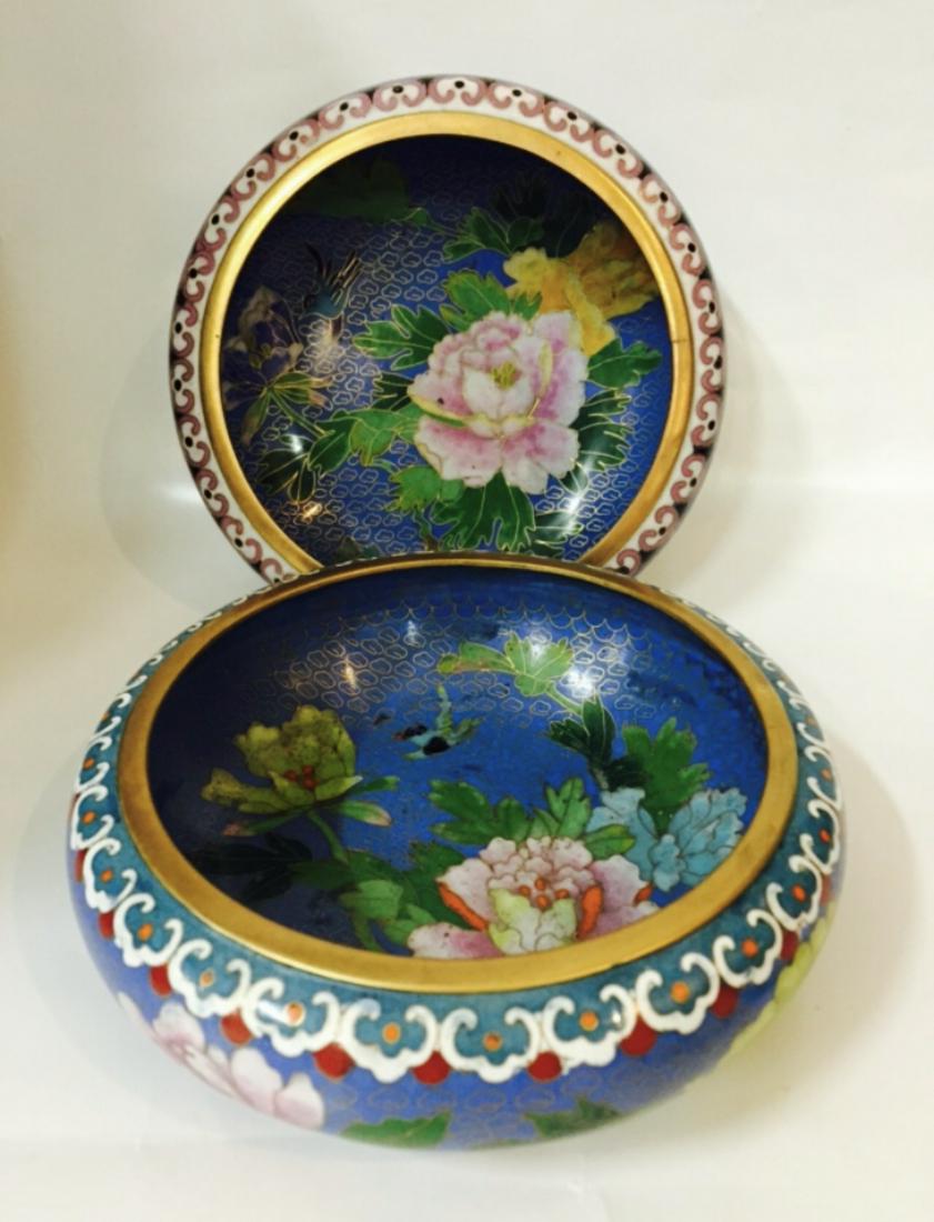 A pair of old cloisonne washes. (1 of 1)
