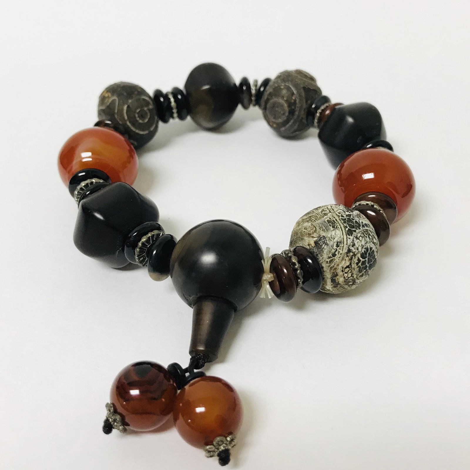 Dzi Beads and Red Agate Bracelets (1 of 3)
