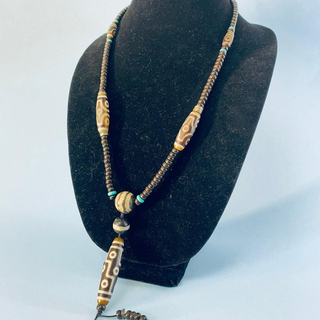 Old Nine Eyed Dzi Bead Necklace (1 of 3)