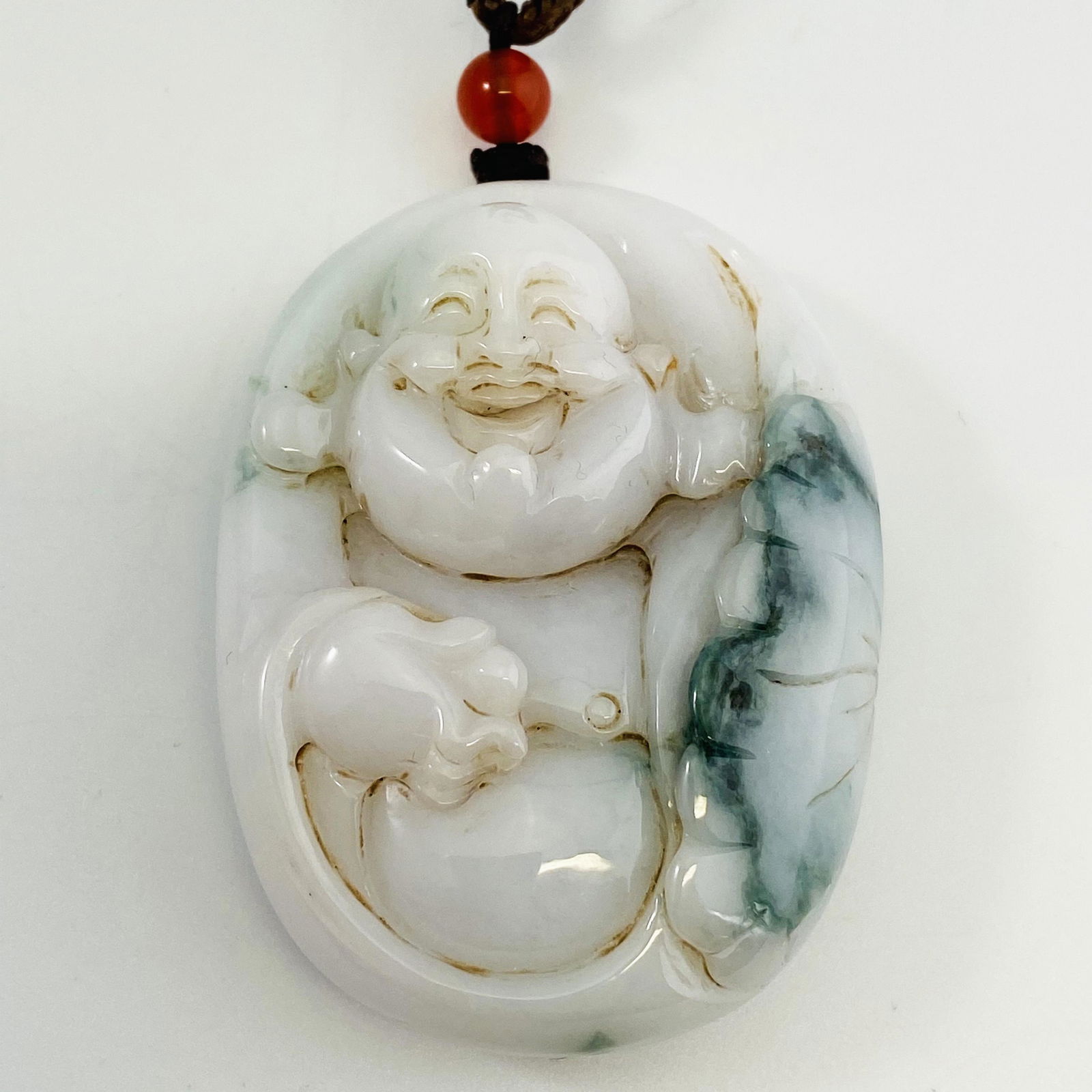 Natural Hetian White Jade Buddha Pendant (1 of 4)