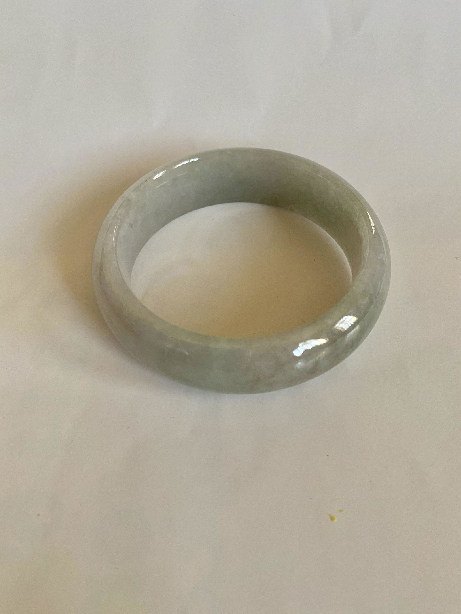 Certified Burmese Light Green Jadeite Bangle (1 of 4)