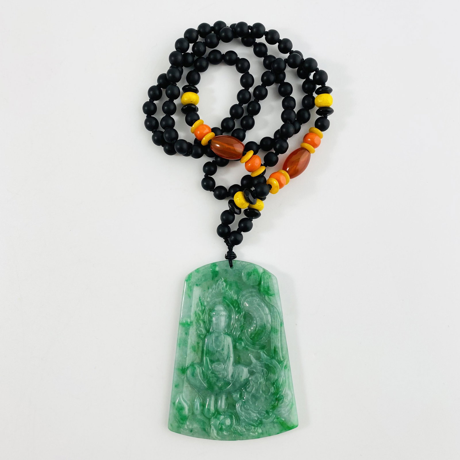 Certified Natural Green Jadeite Buddha Pendant: Certified Natural Green Jadeite Buddha Pendant 65*47*4mm,30.27g