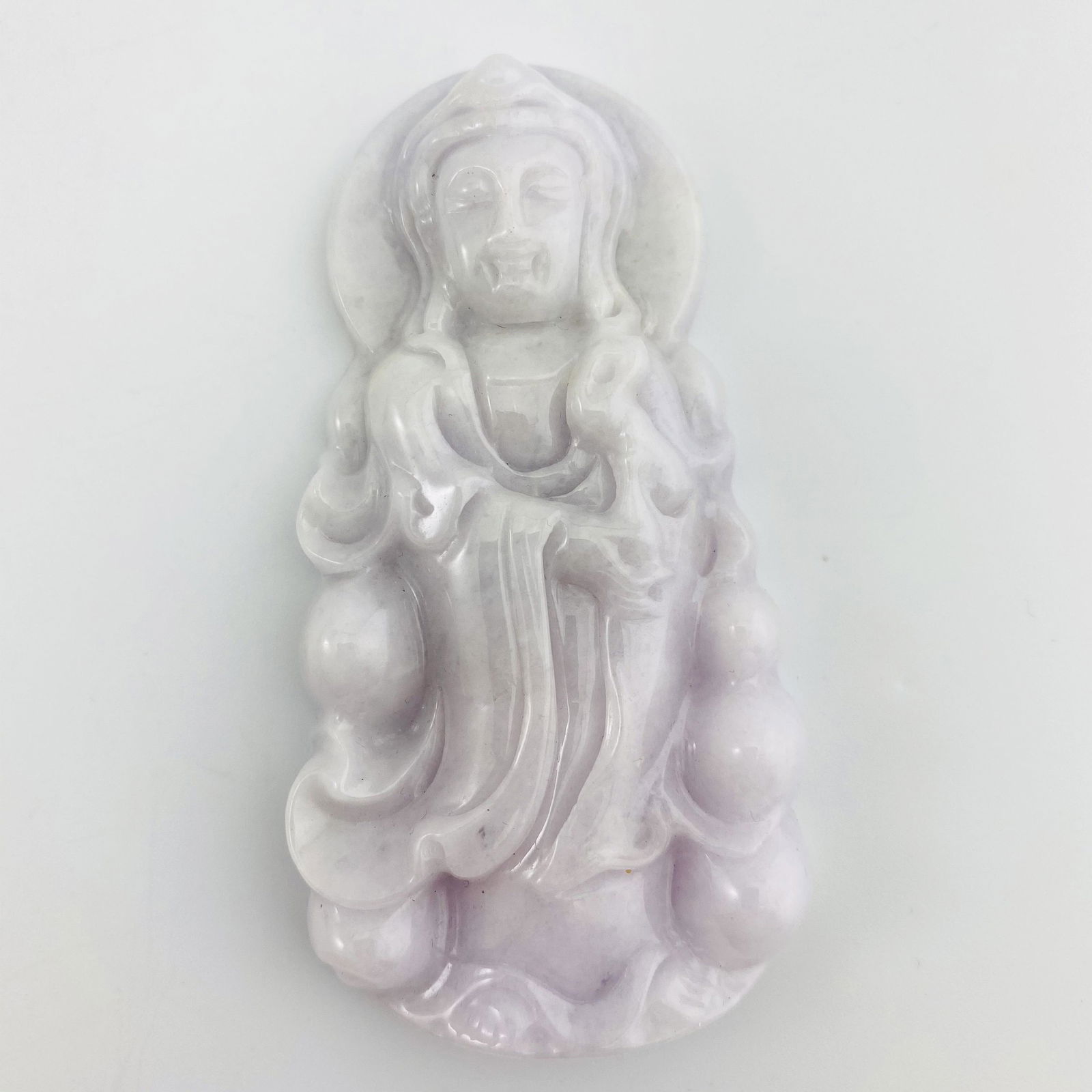 Natural Light Violet Jadeite Guanyin Pendant (1 of 4)