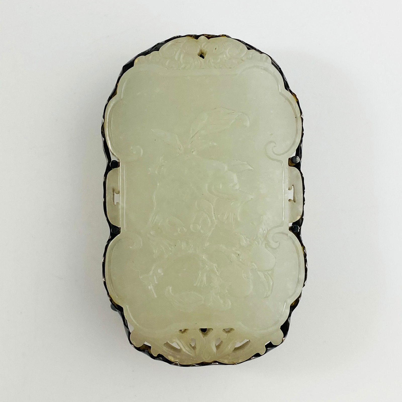 Qing Dynasty Hetian Jade Floral Carved Buckle (1 of 4)