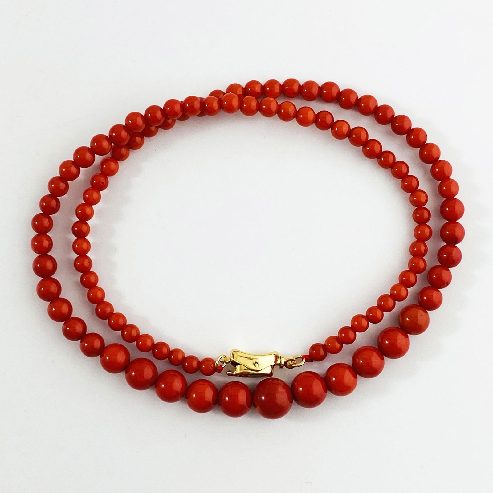 Natural Coral Beads Necklace with Silver Plating Buckle (1 of 6)