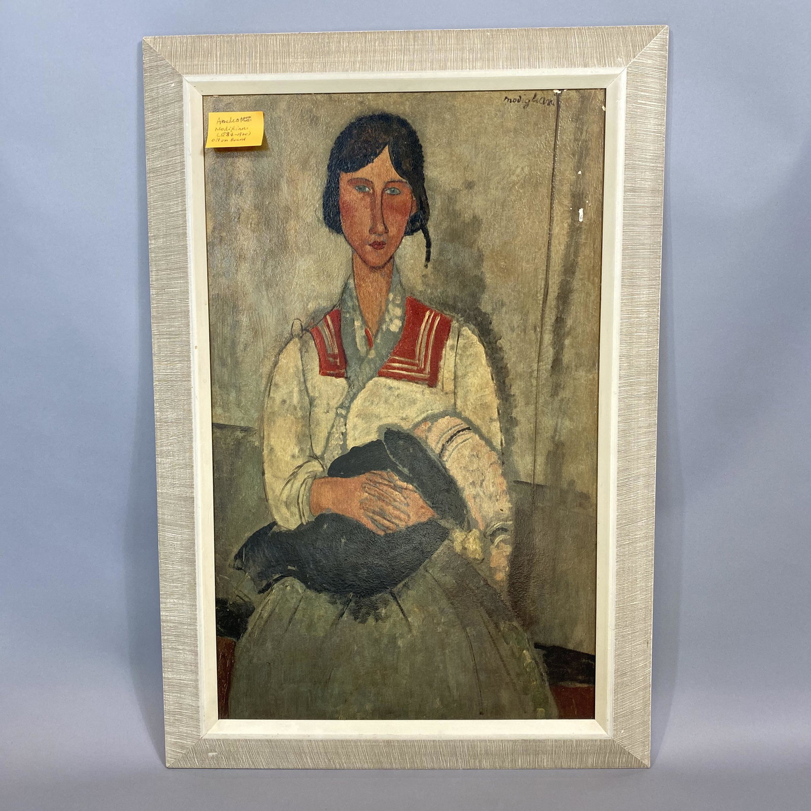Oil Painting on Board-Amedeo Modigliani(1284-1920): Oil Painting on Board-Amedeo Modigliani(1284-1920)