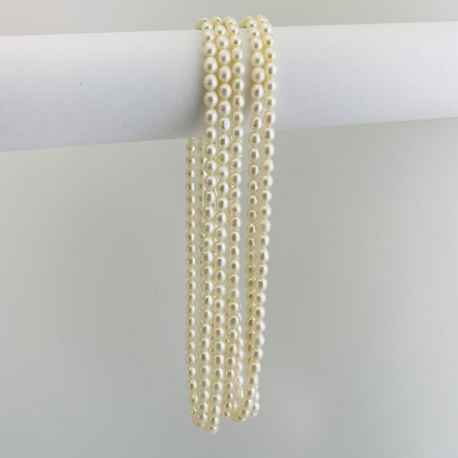 A Set of Five Natural White Pearl Bead Necklaces (1 of 4)