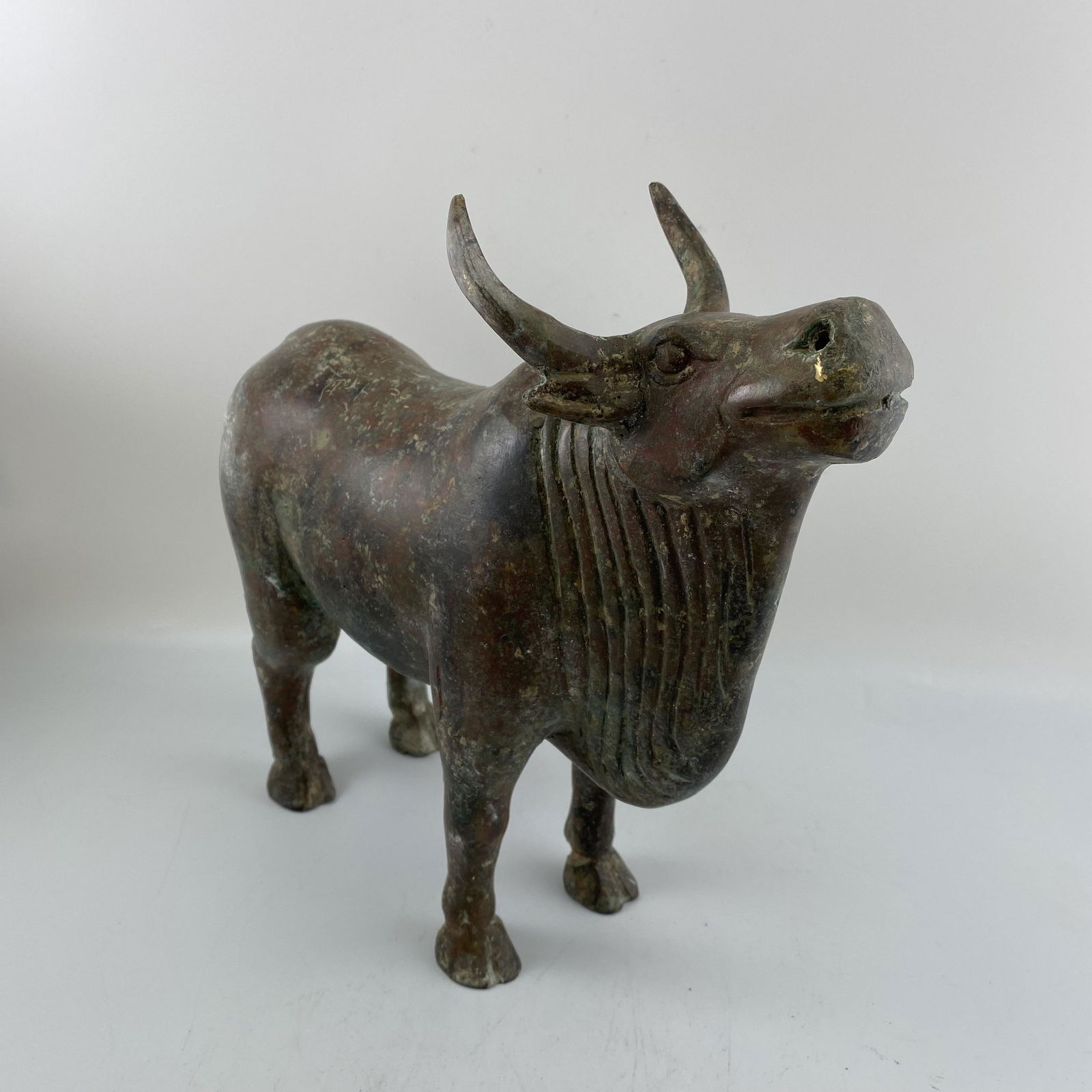 Warring State Cattle Beast Red Bronze Statue: Warring State Cattle Beast Red Bronze Statue. 26*9*24cm
